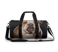 Sac de sport léger avec bulldog anglais pour homme et femme, blanc, 45 cm/22,9 cm/22,9 cm, blanc, 17.7in/9in/9in