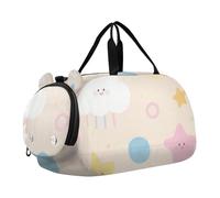 Sac de sport léger avec compartiment à chaussures - Motif étoiles et planètes colorées - Pour voyage, sport, fitness et entraînement