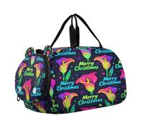 Sac de sport léger avec compartiment à chaussures pour fille, motif fleurs de lys calla colorés, idéal pour les voyages, la natation, la danse, le ballet
