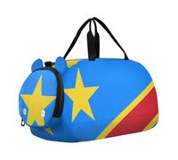 Sac de sport léger avec compartiment à chaussures pour la pratique scolaire, le sport, les voyages, Drapeau national de la République démocratique du, one size, Moderne/ajusté