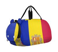 Sac de sport léger avec compartiment à chaussures pour la pratique scolaire, le sport, les voyages, Drapeau national d'Andorre, one size, Moderne/ajusté