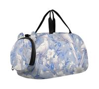 Sac de sport léger avec compartiment à chaussures pour voyage, sport, fitness et entraînement Motif cacatoès Bleu