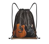Sac de sport léger avec cordon de serrage pour guitare, basse, instruments de musique - Sac de sport pliable résistant à l'eau avec bandoulière réglable, idéal pour le sport, le yoga, les voyages et