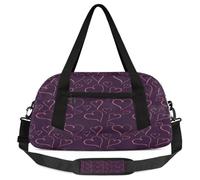 Sac de sport léger avec motif cœur d'amour pour filles et garçons, sac de sport léger pour la Saint-Valentin, petit sac de voyage pour la nuit, sac de danse, Motif cœur, 18.5L x 7.8W x 9.4H