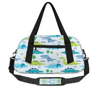 Sac de sport léger avec motif dinosaure pour filles et garçons, petit sac de sport pour enfants, petit sac de voyage pour la nuit et la danse, Dinosaure de dessin animé., 18.5L x 7.8W x 9.4H