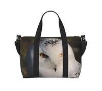 Sac de sport léger en tissu Oxford avec yeux de hibou enneigé pour voyage, sac de sport idéal pour homme, Noir , Taille unique