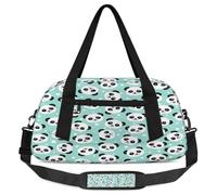 Sac de sport léger pour enfants avec motif panda mignon pour filles et garçons, sac de sport léger à pois pour enfants, petit sac de voyage, sac de danse, Adorable panda, 18.5L x 7.8W x 9.4H