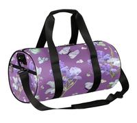 Sac de sport léger pour homme et femme - Motif papillon et fleur d'iris - Aquarelle - Violet, Aquarelle Papillon Iris Fleur, 17.6(L) x 9(W) x 9(H) inch