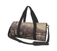 Sac de sport léger pour homme et femme - Pliable - Pour le week-end - Mumbai City of Dreams - Sac de sport en toile pour le yoga et les voyages d'affaires, Noir , Taille unique