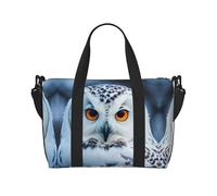 Sac de sport léger pour les voyages - Pour homme et femme - Motif yeux de hibou enneigé, noir, One Size