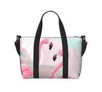 Sac de sport Love Flamingo pour voyage - Sacs de voyage Oxford légers pour articles personnels pour femmes, sacs de sport idéaux pour homme, Noir , Taille unique