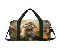 Sac de sport Magic Forest Dog Champignon avec compartiment à chaussures Sac de voyage Sac de gym Organiseur de bagages pour femmes, hommes, enfants, filles et garçons