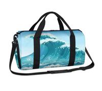 Sac de sport marin avec motif vagues pour le week-end, sac de voyage décontracté pour enfants, filles, garçons, femmes, hommes