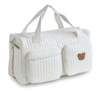Sac de Sport matelassé, Sac de Voyage pour bébé capacité avec Broderie d'ours Mignon pour Les Voyages à l'hôpital et en W nd, 18, 9 x 10, 2 x 8, 7 Pouces, Sport matelassé, W nd