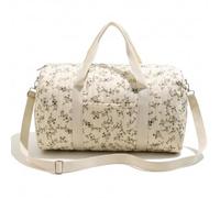 Sac de Sport matelassé, Sac de Week-End matelassé à Motif Floral avec poignée et Sangle, Joli fourre-Tout avec Poche et Fermeture éclair pour Femmes, Voyage, hôpital, Couches, Salle Sport 18, 9 x 1