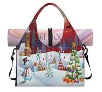 Sac de sport Merry Christmas avec compartiment à chaussures pour Noël, vacances, week-end, sac fourre-tout pour salle de sport, yoga, voyage, couleur, L, Sac de voyage