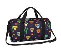 Sac de sport mexicain avec motif tête de mort cactus pour le w nd, sac fourre-tout décontracté pour voyage, gym, pour enfants, filles, garçons, femmes, hommes