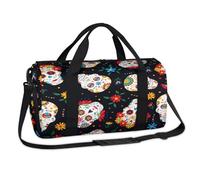 Sac de sport mexicain avec motif tête de mort - Sac fourre-tout décontracté pour enfants filles garçons femmes hommes