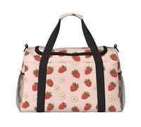 Sac de sport mignon avec imprimé fraises et marguerites pour voyage, sac de sport pour femme et homme, article personnel