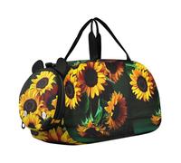 Sac de sport mignon Cupidon Carlin Love Girls Tote Bag Voyage Weekender Overnight Kids Duffle Bag Carry on Duffel Bag Boy, Tournesols dorés, Classique