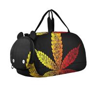 Sac de sport mignon Cupidon Carlin Love Girls Tote Bag Voyage Weekender Overnight Kids Duffle Bag Carry on Duffel Bag Boy, Feuille de Marijuana Noir, Classique