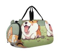 Sac de sport mignon Cupidon Carlin Love Girls Tote Bag Voyage Weekender Overnight Kids Duffle Bag Carry on Duffel Bag Boy, Chien Corgi mignon dessin animé, Classique