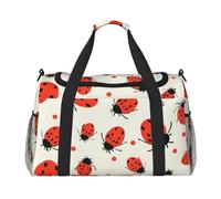 Sac de sport mignon en forme de cochon pour homme et femme, sac de nuit avec compartiment à chaussures, sac d'entraînement de voyage, Motif coccinelles infini moucheté., Taille unique, Sac de voyage