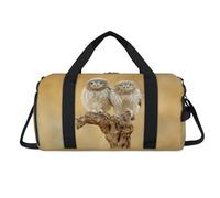 Sac de sport mignon en forme de petite chouette avec compartiment à chaussures Motif hibou Sac de voyage Sac de gym Organiseur de bagages pour femmes, hommes, enfants, filles et garçons