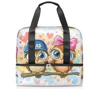 Sac de sport mignon hiboux pour femmes hommes garçons filles 21 l Weekend Sac fourre-tout séparé pour voyage, gym, yoga, couleur, Big, Organiseur de sac