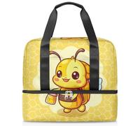 Sac de sport mignon Honey Bee pour femmes hommes Kirls Garçons Filles 21 L Sac fourre-tout séparé pour voyage, gym, yoga, couleur, Big, Organiseur de sac