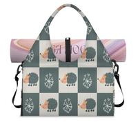 Sac de sport mignon imprimé hérisson avec compartiment à chaussures, sac fourre-tout pour la gym, le yoga, les voyages, couleur, L, Sac de voyage