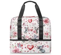 Sac de sport mignon Love Mouses pour femmes hommes Kirls Garçons Filles 21 L Sac fourre-tout séparé pour voyage, gym, yoga, couleur, Big, Organiseur de sac