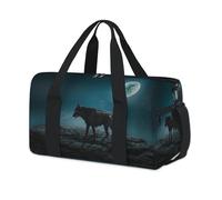 Sac de sport Moon Night Alone Wolf pour enfants, filles, garçons, femmes, hommes, loup, week-end, sac de voyage, sac de sport décontracté