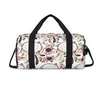 Sac de sport motif attrape-rêves floral avec compartiment à chaussures - Sac de voyage pour la salle de sport - Organiseur de bagages pour femmes, hommes, enfants, filles, garçons