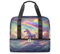 Sac de sport motif cheval, licorne, arc-en-ciel, pour femmes, hommes, garçons, filles, 21 L, sac fourre-tout séparé pour voyage, gym, yoga, couleur, Big, Organiseur de sac