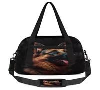 Sac de sport motif chien berger allemand pour enfants, garçons, filles, adolescents, sac de sport, sac de sport pour week-end, voyage, gymnastique, danse, ballet, multicolore
