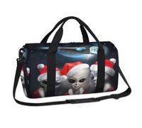 Sac de sport motif Père Noël Aliens Vaisseau spatial Sac de week-end Sac fourre-tout décontracté Sac fourre-tout Voyage Gym Bagage Sac de sport pour enfants Filles Garçons Femmes Hommes