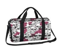 Sac de sport motif tête de mort rose pour le w nd, sac de nuit, sac fourre-tout décontracté, sac de sport, bagage de voyage, sac de sport pour enfants, filles, garçons, femmes, hommes