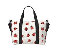 Sac de sport moucheté infini motif coccinelles pour voyage - Sacs de voyage légers Oxford pour articles personnels pour femme, sacs de sport idéaux pour homme, Noir , Taille unique