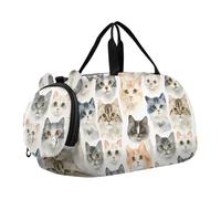 Sac de sport multifonction avec compartiment à chaussures pour enfants, motif animaux, groupe de chats, pour voyage, sport, fitness et entraînement bolsos deportivos para mujer, Animaux groupe de