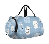 Sac de sport multifonction avec compartiment à chaussures pour garçons et filles Motif visages de dessins animés anciens
