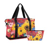 Sac de sport multifonction avec fleurs de printemps tournesol rouge et sac de sport pour le yoga, Fleurs de printemps Tournesol rouge, 1 size