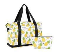 Sac de sport multifonctionnel avec sangle réglable Motif ananas jaunes en été