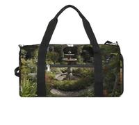 Sac de sport nain avec barbe bleue pour homme et femme, sac de nuit avec compartiment à chaussures, sac d'entraînement, Il y a beaucoup de plantes, Taille unique, Art Déco