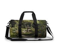 Sac de sport nain avec barbe bleue pour homme et femme, sac de nuit avec compartiment à chaussures, sac d'entraînement, Il y a beaucoup de plantes, 17.7in/9in/9in, Art Déco