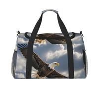 Sac de sport Night Crow - Pour homme et femme - Sac de nuit avec compartiment à chaussures - Sac d'entraînement de voyage, Aigle vole dans le ciel, Taille unique, Sac de voyage