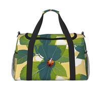 Sac de sport Night Crow - Pour homme et femme - Sac de nuit avec compartiment à chaussures - Sac d'entraînement de voyage, Feuilles et coccinelles., Taille unique, Sac de voyage