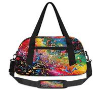 Sac de sport noir abstrait pour enfants, garçons et filles, adolescents, sac de sport mathématique, sac de gym pour week-end, voyage, gymnastique, danse, ballet, multicolore