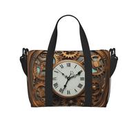 Sac de sport noir gris blanc camouflage sac de voyage pour homme femme sac de nuit avec compartiment à chaussures sacs d'entraînement, Horloge steampunk rouillée, Taille unique, Sac de voyage