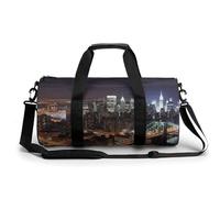Sac de sport Ocean Beach - Pour homme et femme - Sac de nuit avec compartiment à chaussures, New York Night, 17.7in/9in/9in, Art Déco